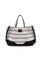 Borsa Shopping Stripes nera in tessuto canvas