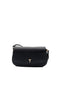 Borsa a tracolla nera in ecopelle con oval T