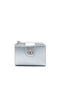 Portafoglio piccolo argento con zip e Oval T