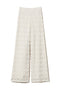 Pantaloni wide leg beige in pizzo macramè