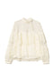 Snow blouse in tulle with pleated ruffles