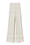 Pantaloni neve-oro in maglia jacquard con lurex