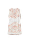 Abito corto in lino stampato a fiori