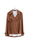 Giacca doppiopetto cognac effetto suede