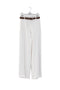 Pantaloni avorio in viscosa con cintura coordinata