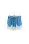 Shorts azzurri con pizzo bianco