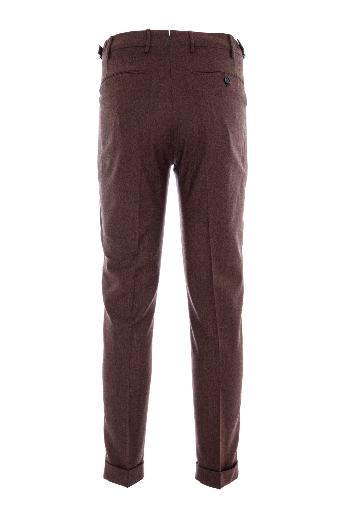 BERWICH Pantalone retro ruggine in lana vergine stretch con una pince - Mancinelli 1954