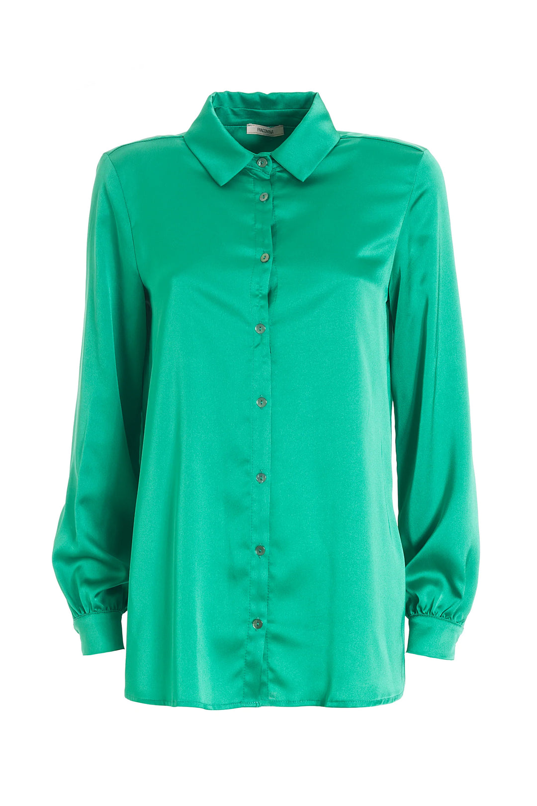 FRACOMINA Camicia over verde in raso - Mancinelli 1954