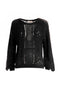 Pull ras du cou noir perforé