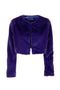 Purple eco fur regular cropped jacket