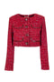 Giacca cropped rossa in tweed