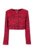 Giacca cropped rossa in tweed