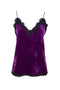 Top lingerie sans manches en velours violet