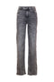 Jeans regular in denim grigio con lavaggio strong