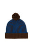Berretto con risvolto unisex lana e cashmere azzurro costa inglese vanisé a due colori