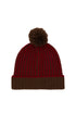 Berretto con risvolto unisex lana e cashmere rosso costa inglese vanisé a due colori