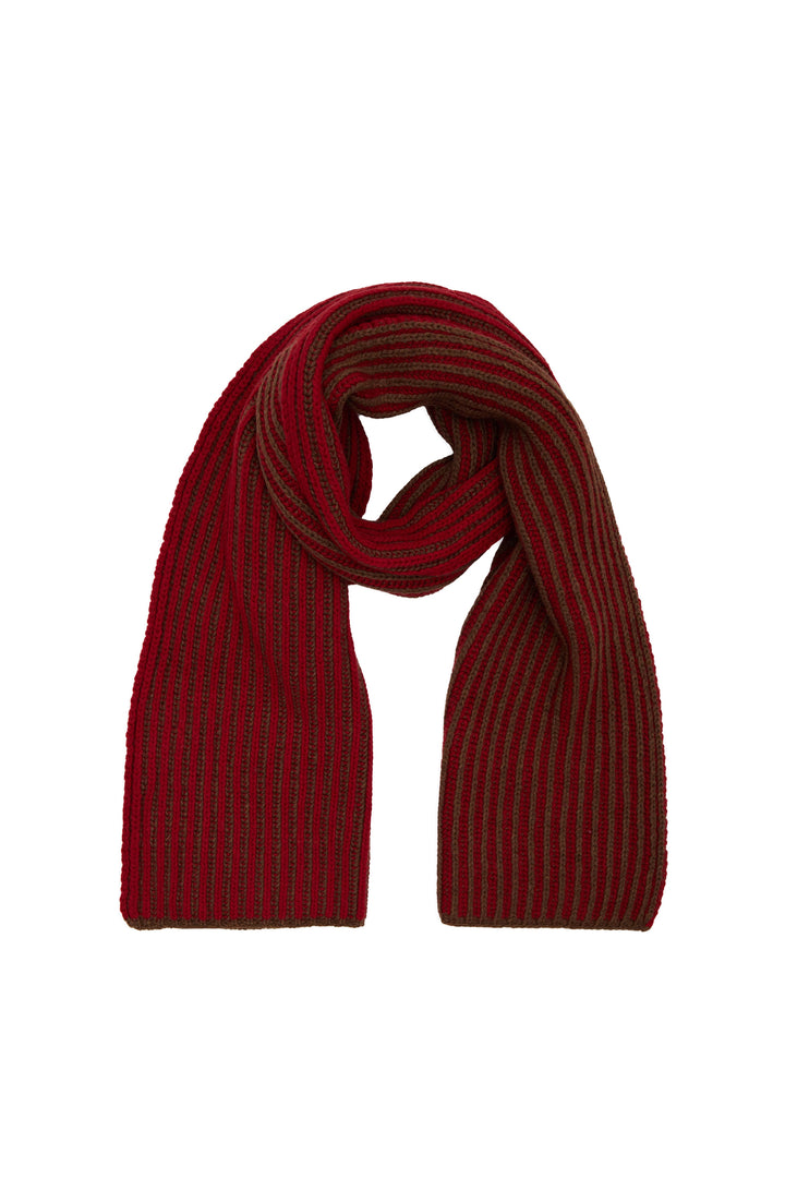 GALLO Sciarpa unisex lana e cashmere rossa costa inglese vanisé a due colori - Mancinelli 1954