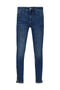Jeans skinny bottom up in denim di cotone stretch lavaggio used