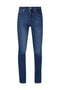 Jean skinny bottom up en denim de coton stretch délavage usé