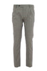 Pantalone in lana elasticizzata check marrone