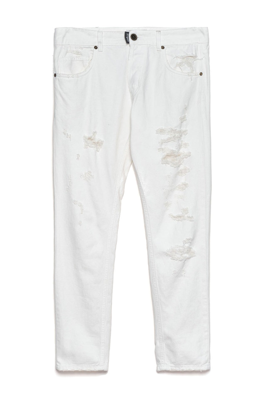 GAELLE Jeans slim bianchi con effetto consumato - Mancinelli 1954
