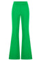 Pantaloni a zampa in jersey crepe verde