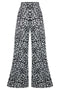 Black and white animalier flared trousers