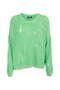 Pull ample menthe en coton avec des