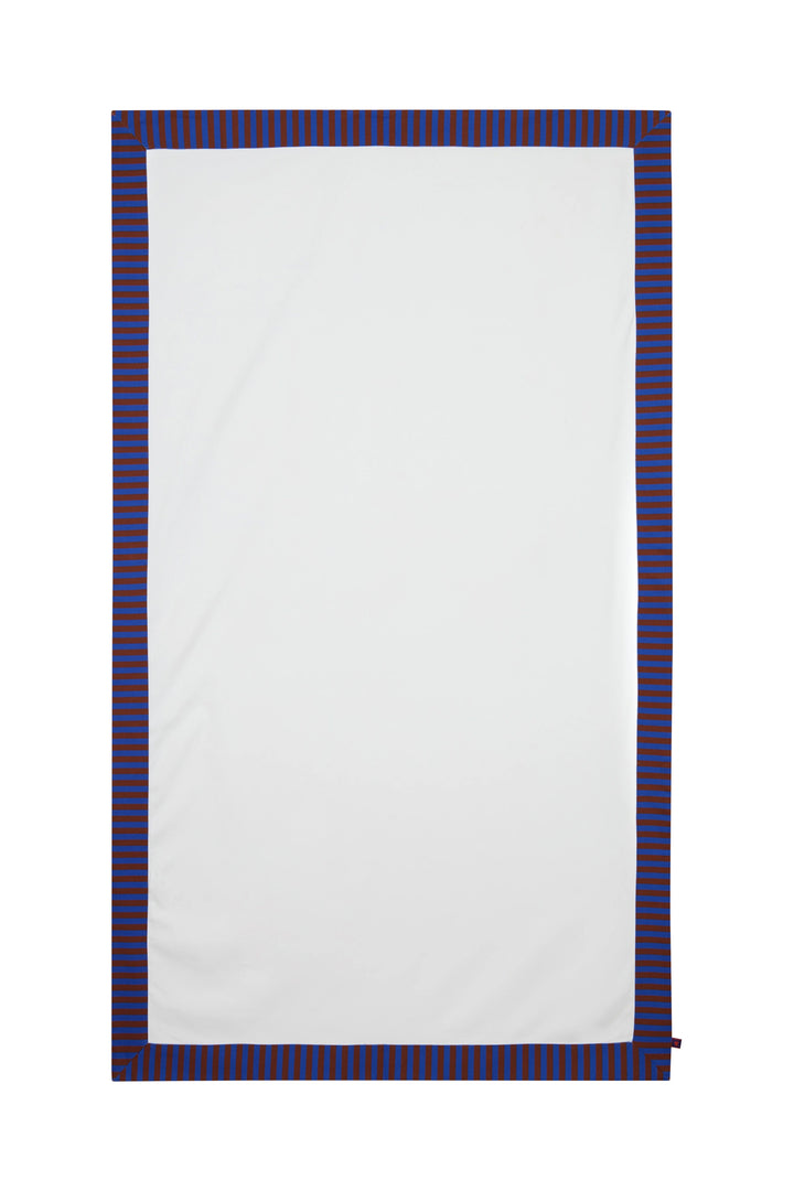 GALLO Telo mare unisex poliestere bianco tinta unita e bordo canvas righe bicolore copiativo - Mancinelli 1954