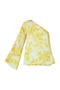 Chemisier asymétrique en mousseline jaune à imprimé fleuri