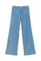Wide leg jeans in stonewash denim with regular waist