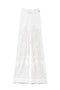Pantaloni a palazzo bianchi con fiori traforati
