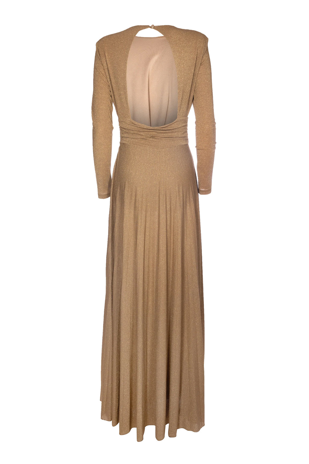 FRACOMINA Robe longue dorée slim en lurex FQ22WD3006W581Q7