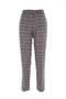 Pantalone a sigaretta ottanio in tessuto tecnico stretch con fantasia tartan