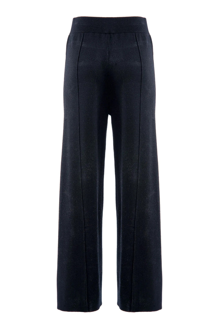 Pantalone a palazzo nero in maglia YANT