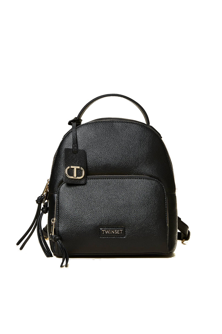 TWINSET Zaino nero con tag logo 222TB7433 Mancinelli 1954