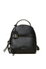 Black backpack with logo tag