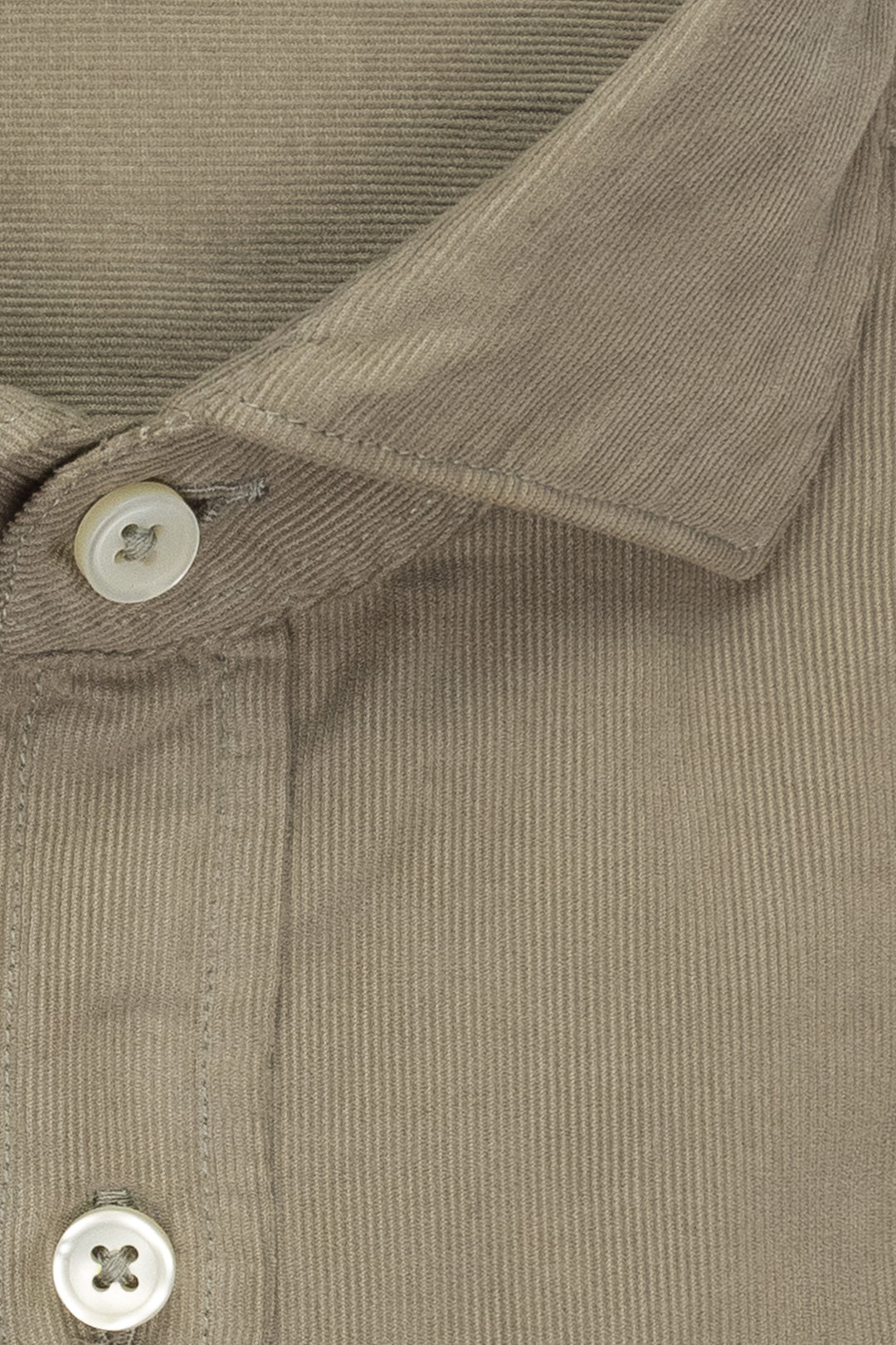 Chemise en velours noyer à col italien