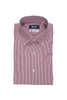 Chemise boutonnée rayée bordeaux en coton