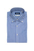 Chemise boutonnée à rayures bleues en coton