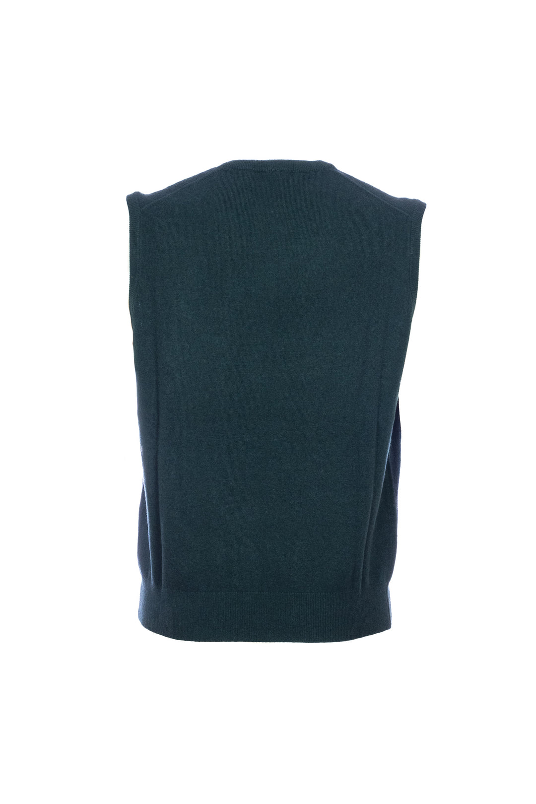 Gilet vert bouteille en laine mérinos et cachemire