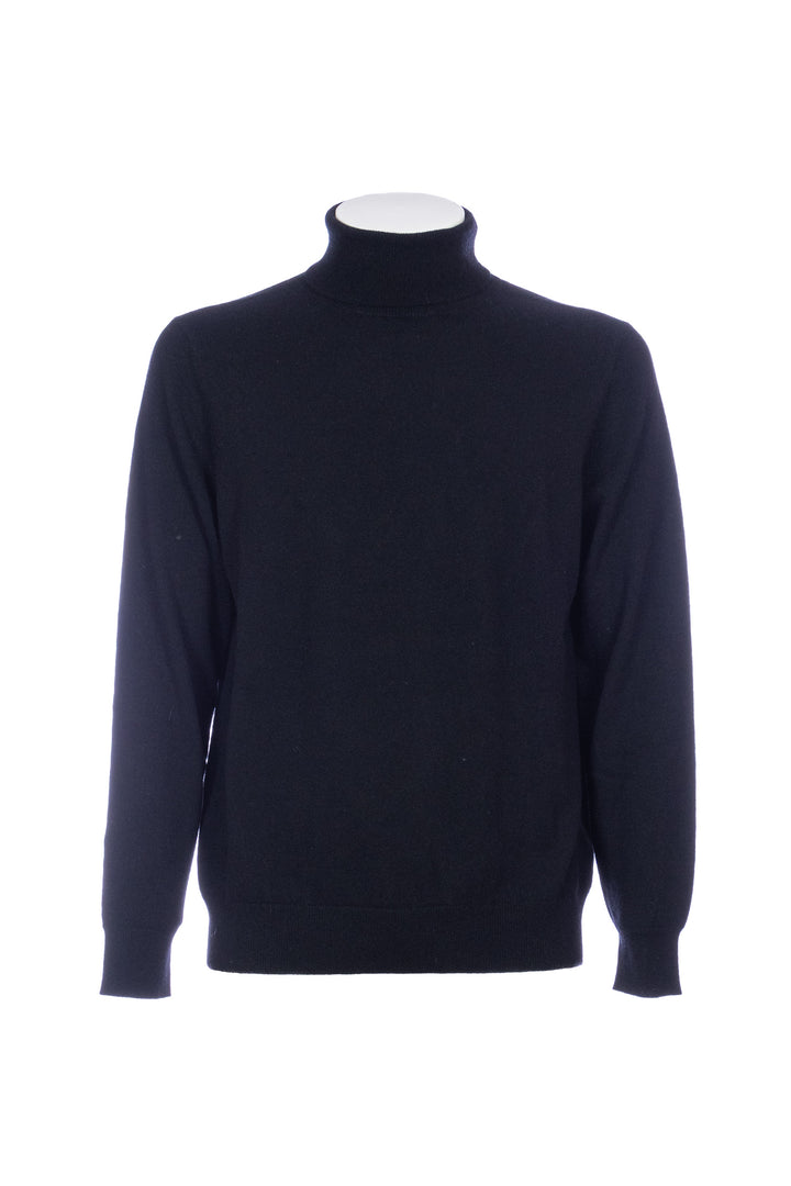 Pull col roulé en cachemire noir