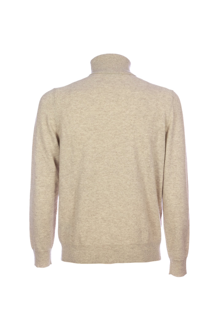 Sand turtleneck sweater in cashmere
