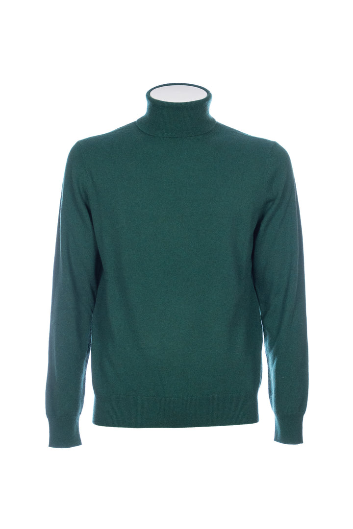 Forest green cashmere turtleneck sweater