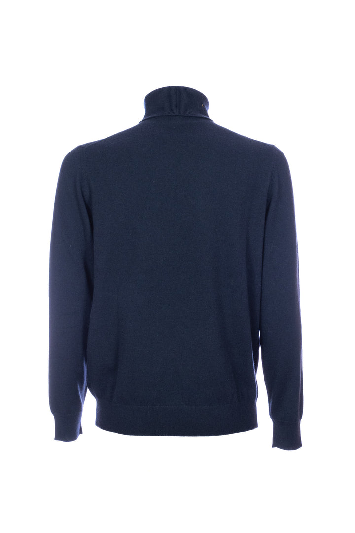 Maglia dolcevita blu navy in cashmere