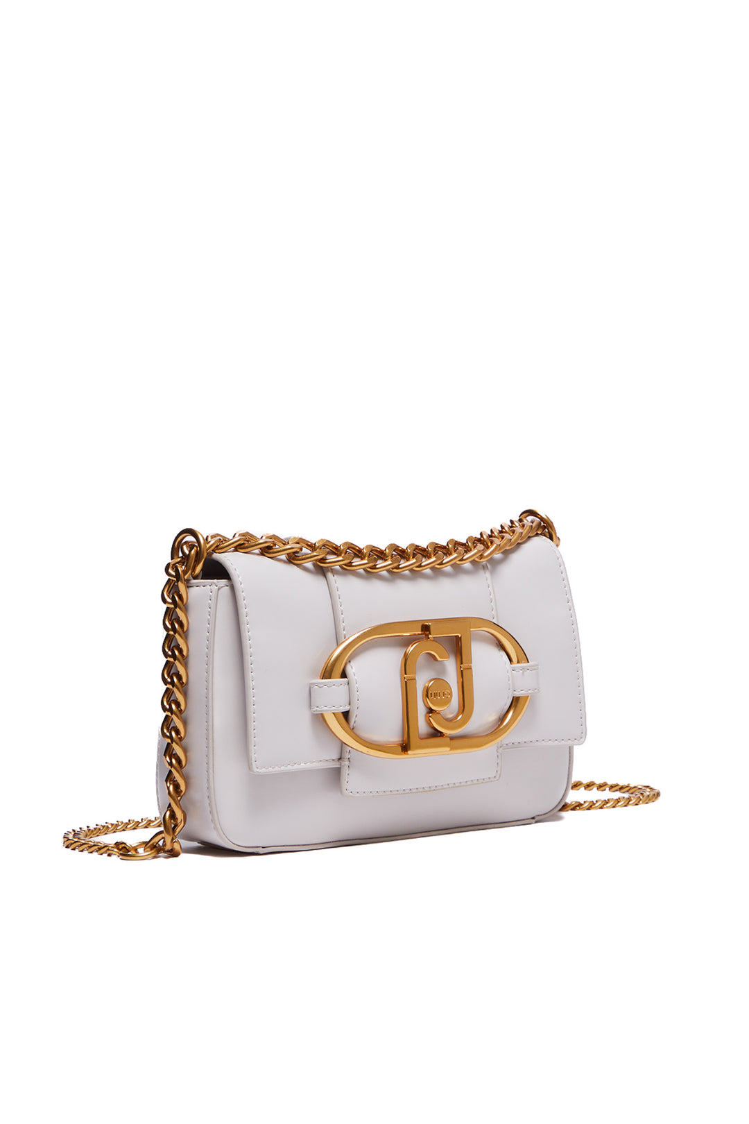 LIU JO Borsa a tracolla bianca ecosostenibile con logo e catena