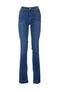 “SENTINEL” flared jeans in medium wash superstretch denim