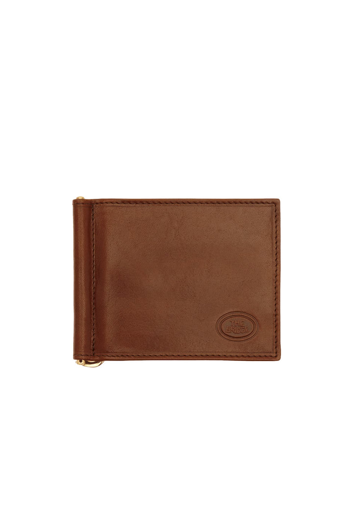 Brown leather money clip