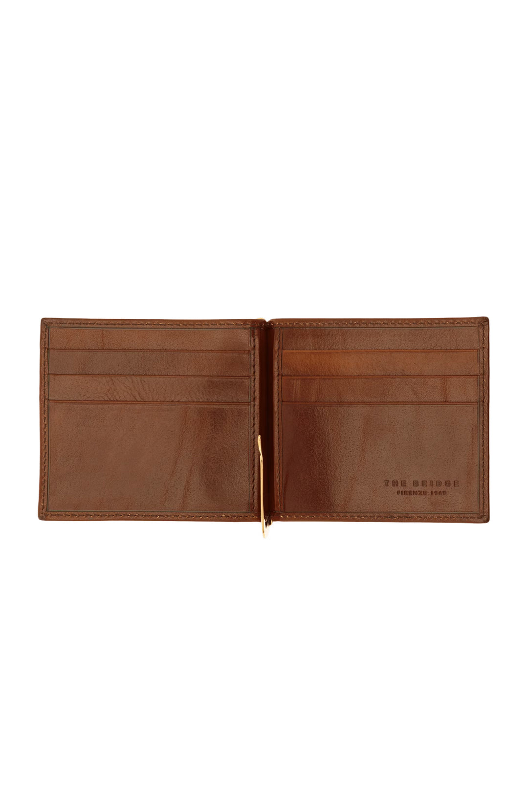 Brown leather money clip