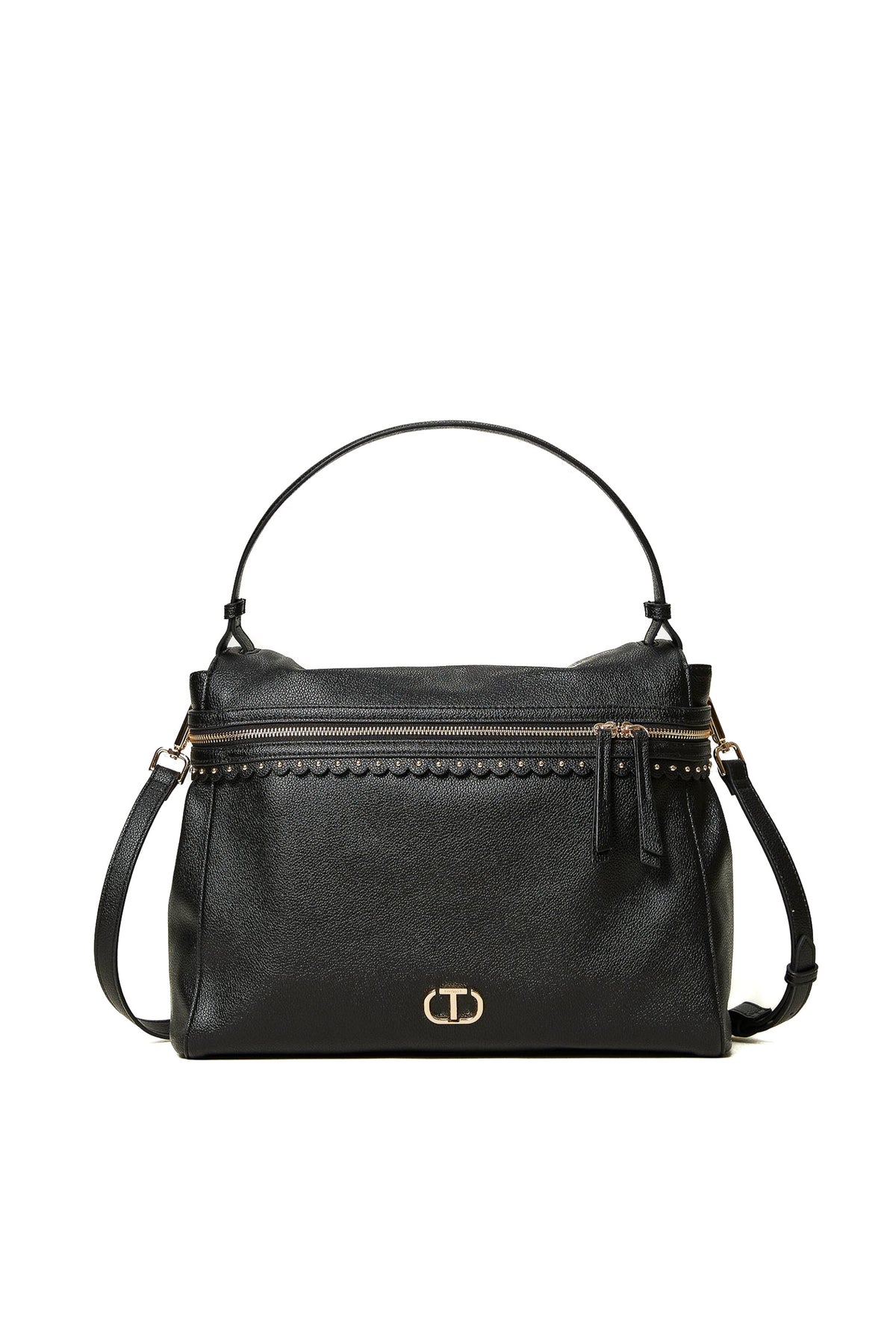 TWINSET Borsa top handle 'Cécile' grande nera 232TB7120